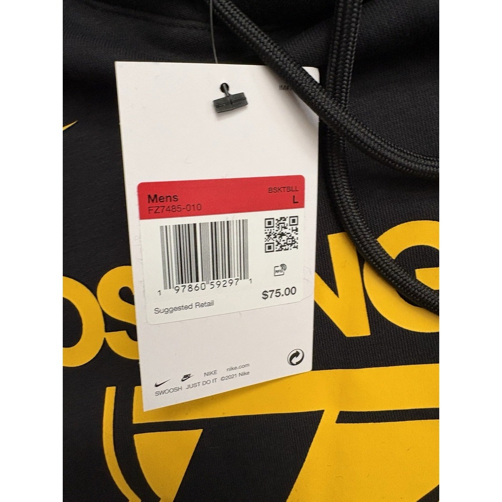 NEW Nike Los Angeles Lakers Pullover Hoodie LA Lakers Black Fleece Men's Large - Picture 4 of 8
